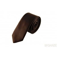 Brianze Kahverengi Slim Fit Dupont Saten Kravat DK-2