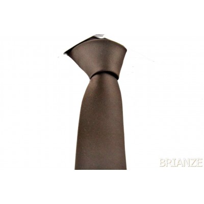 Brianze Kahverengi Slim Fit Dupont Saten Kravat DK-2