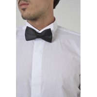 Brianze Beyaz Ata Yaka Damatlık Slim Fit Gömlek (Kol Düğmesi Hediye)