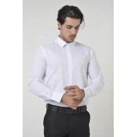  Beyaz Klasik Yaka Slim Fit Gömlek 